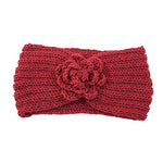 El Regalo 1 PC Knitted Flower Headwrap/Headband | Ear Warmer Hair Muffs Band for Girls & Women | Winter Designer Unisex Ear Warmer Headbands (Red)