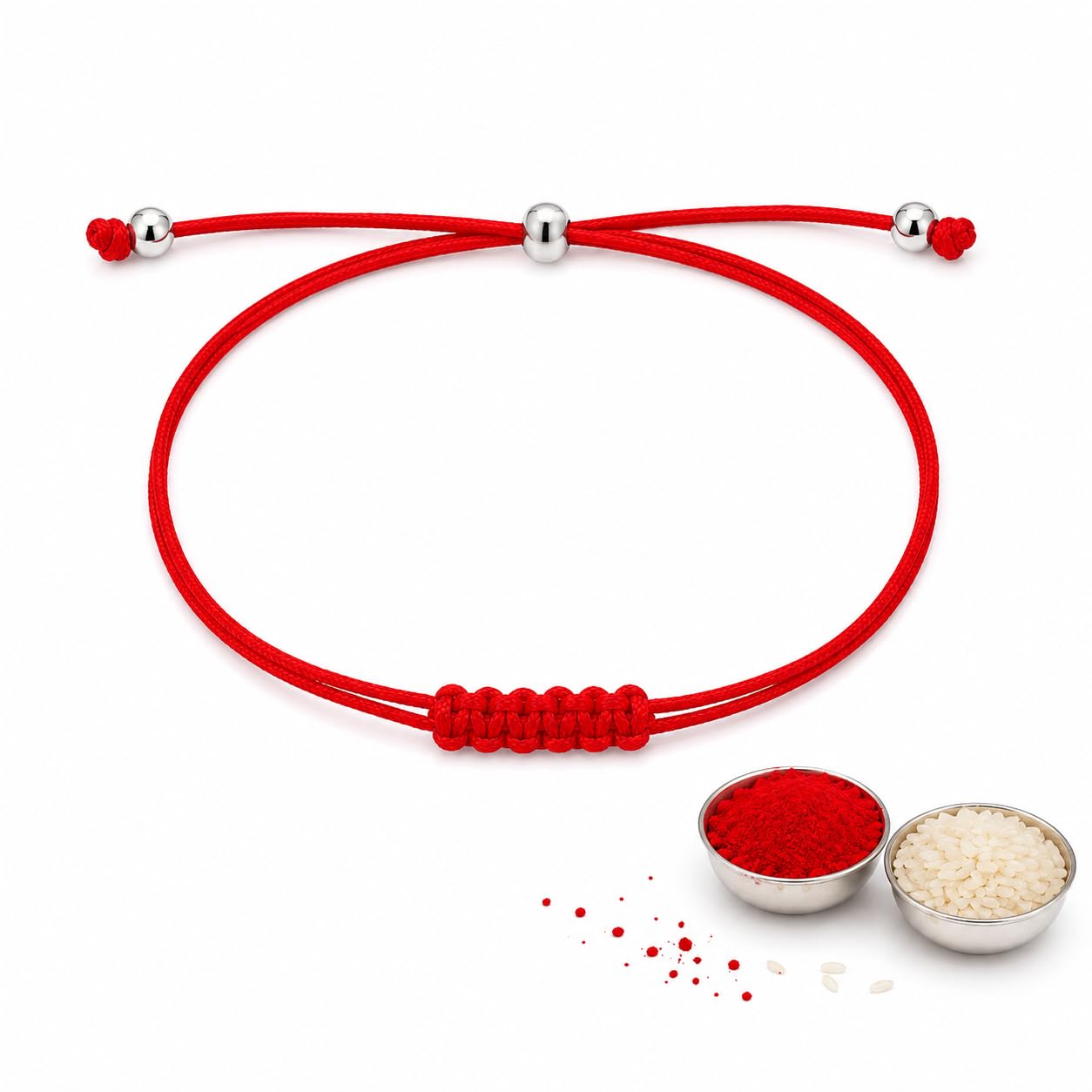 El Regalo Handmade Red Thread Rakhi for Brother | Traditional Mauli Kalava Rakhi | Adjustable Sacred Rakhi Bracelet for Men & Boys | Minimalist Designer Raksha Bandhan Rakhi | Premium Handcrafted Rakhi (Red Knot-2)