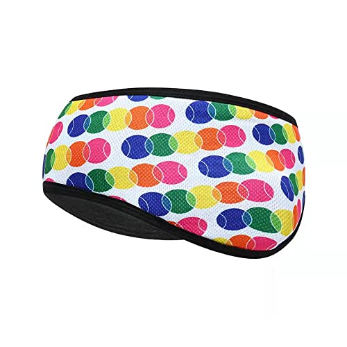 El Regalo 1 PC Ear Warmer Headband, Cozy Fleece Ski Ear Muff Stretch Winter Earmuff Headband Hair Band Running Headband for Girls, Boys, Men & Women (White with Polka)