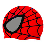 El Regalo Kids Spiderman Swimming Caps for Girls & Boys - Silicone Swimming Hat for Girls Boys Waterproof Bathing Caps for Long & Short Hair (Red Spiderman Cap)