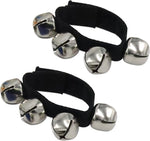 El Regalo 2PCs Jingle Bells Christmas Bracelets | Wrist & Ankle Bells for Party Favors, Musical Rhythm & Christmas Decor | Adjustable Percussion Instruments (Black)