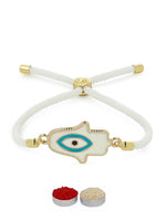 El Regalo 1PC Evil Eye Rakhi for Brother with Roli Chawal & Rakhi Message Card - Lucky Protection Rakhi to Avoid Negative Energies for Brother/Sister-in-Law/Niece or Nephew (Style-1)
