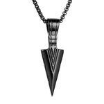 El Regalo Men's Stainless Steel Arrowhead Necklace for Boys/Men- Gift for Him (Black)