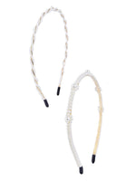 El Regalo 2 PCs Pearl Beads Hair Band Headband for Kids, Girls and women | Bridal Fancy Wedding Party Pearls Hairbands (Option- 3)