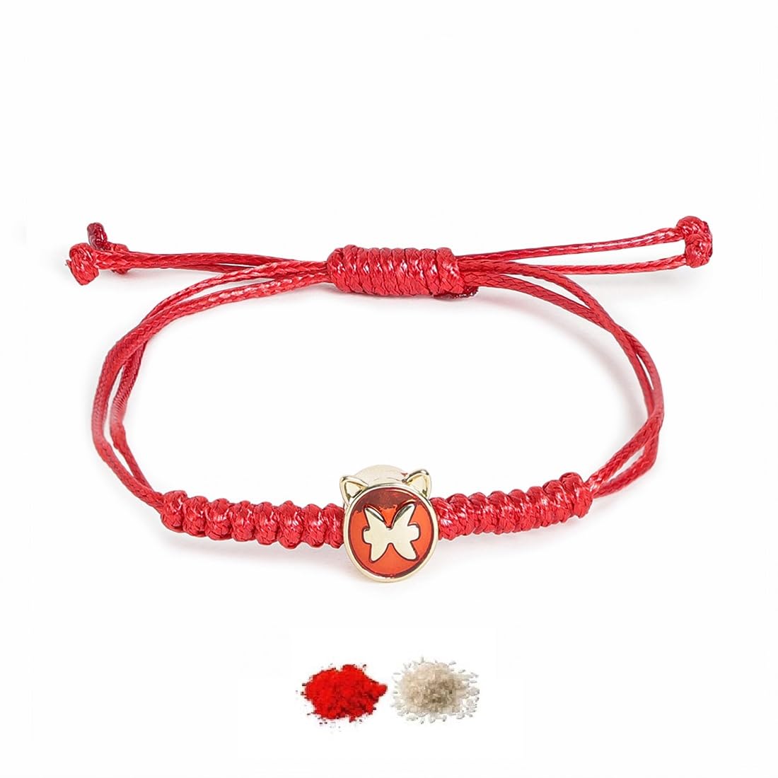 El Regalo 1 PC Zodiac Signs/Sun Signs Red Thread Bracelet Rakhi for Bhai/Brother/Niece or Nephew - Zodiac Sign Rakhi, Roli-Chawal Shagun, Rakhi Message Card in Rakhi Box (Pisces Rakhi)