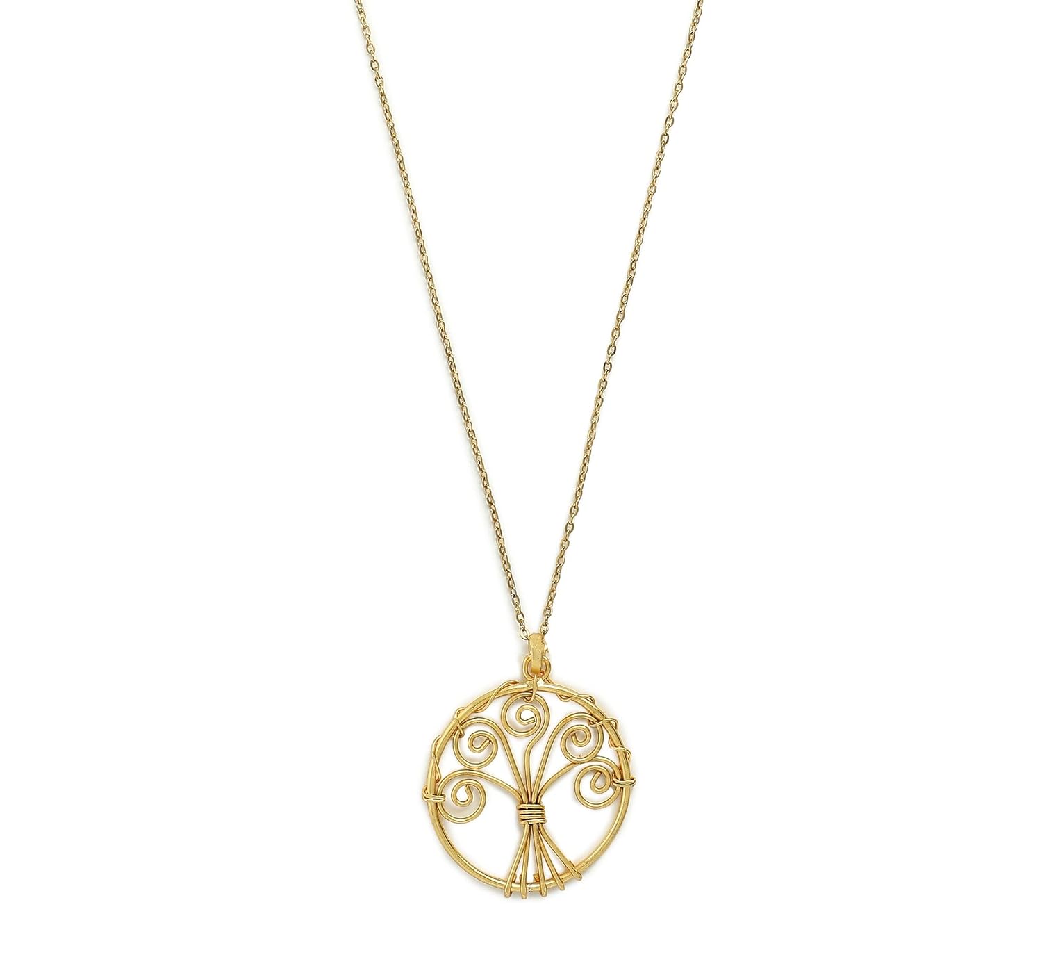 El Regalo Tree of Life Pendant Necklace for Women and Girls with a Symbolic Charm- Handmade Bohemian Jewelry (Silver)