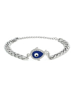 El Regalo 1PC Statement AD Evil Eye Stainless Steel Chain Unisex Bracelet for Men & Women - Anti Tarnish/NO Rust/Waterproof Unisex Evil Eye Bracelet Jewelry