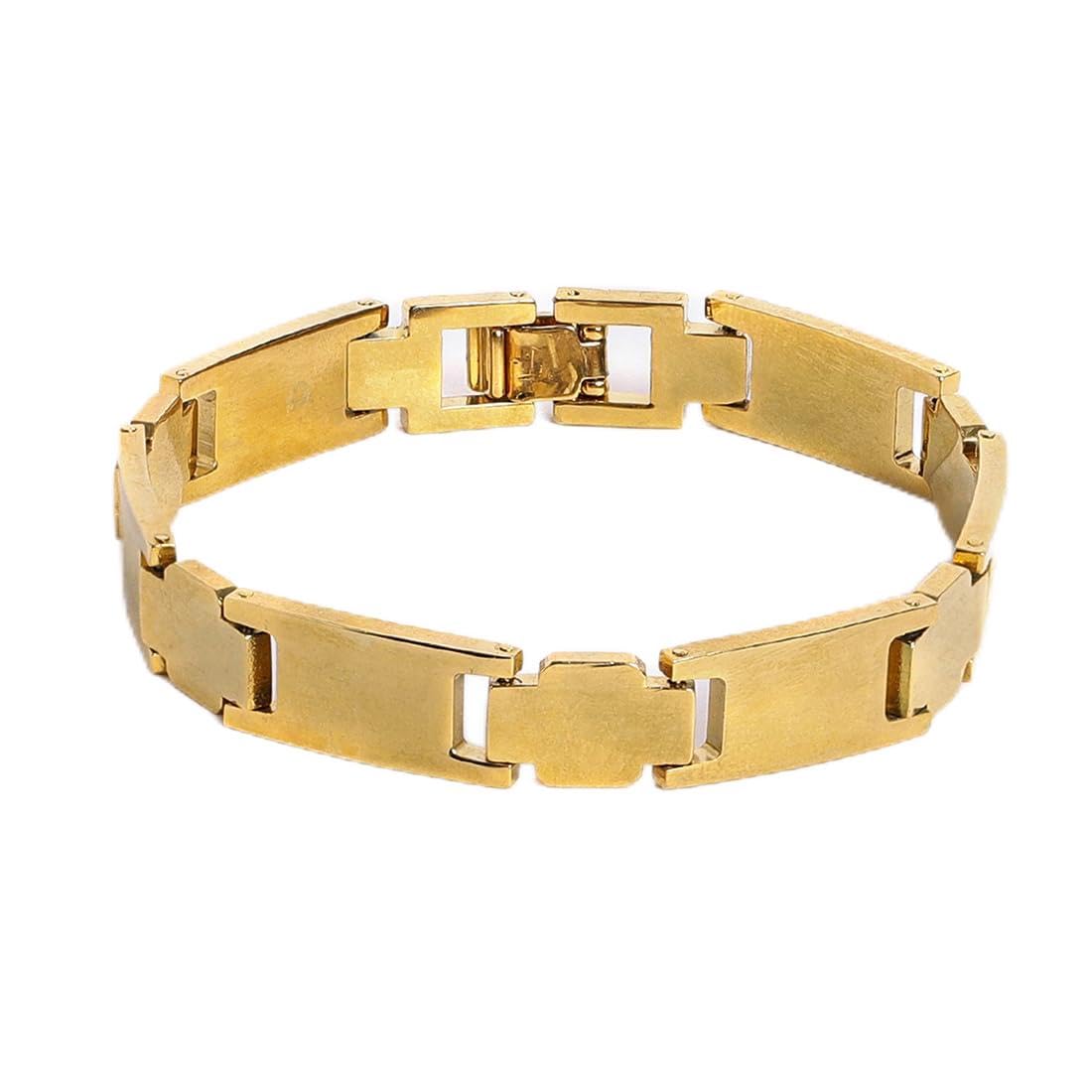 El Regalo 1 PC Stainless Steel Men Chain Bracelet- Anti Tarnish/Rust Free/Waterproof Stainless Steel Chain Bracelets for Men | Men Jewelry- Gift for Him (Option-2)