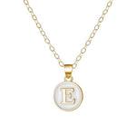El Regalo Personalized Name Initial Letters Pendant Necklace-Enamelled Name Initials Pendant with Stainless Steel Chain (E),Gold