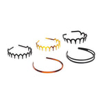 El Regalo 5Pcs Plastic Tooth Hair Comb Headbands, Comfort Wavy Toothed Hairband, Headbands for Women Men Girls Boys- Non Slip Comb Headbands for Sports, Workout, Washing Face, Spa & Work