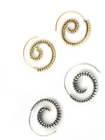 El Regalo 2 Pairs Tribal Bohemian Style Spiral Hoop Earrings Combo for Girls & Women