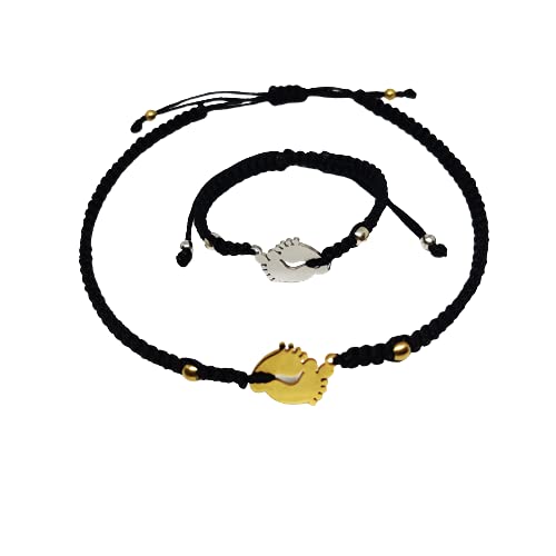 El Regalo Stainless Steel Adjustable Nazar Battu Anklets For Girl (black, Silver & Gold)