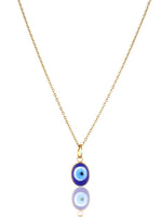El Regalo Unisex Oval Evil Eye Pendant Necklace for Girls/Boys/Men & Women- Handmade Glass Lamp work Nazar Evil Eye Pendant Necklaces (Oval Gold Evil Eye Necklace Chain)