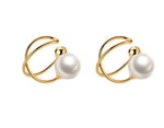 El Regalo Cute Pearl Ear Cuffs Wrap Earrings for Non Pierced Ears- Minimalist Non Piercing Cross Criss Cartilage Clip On Ear Cuffs For Women