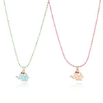 El Regalo 2 PCs Cute Best Friend BFF Pendant Colorful Chain Necklaces Set for Kids/Girls/Boys/Besties/Soul Sisters- Enamel Charms Pendant Necklaces Set for 2 (Elephant Necklaces)