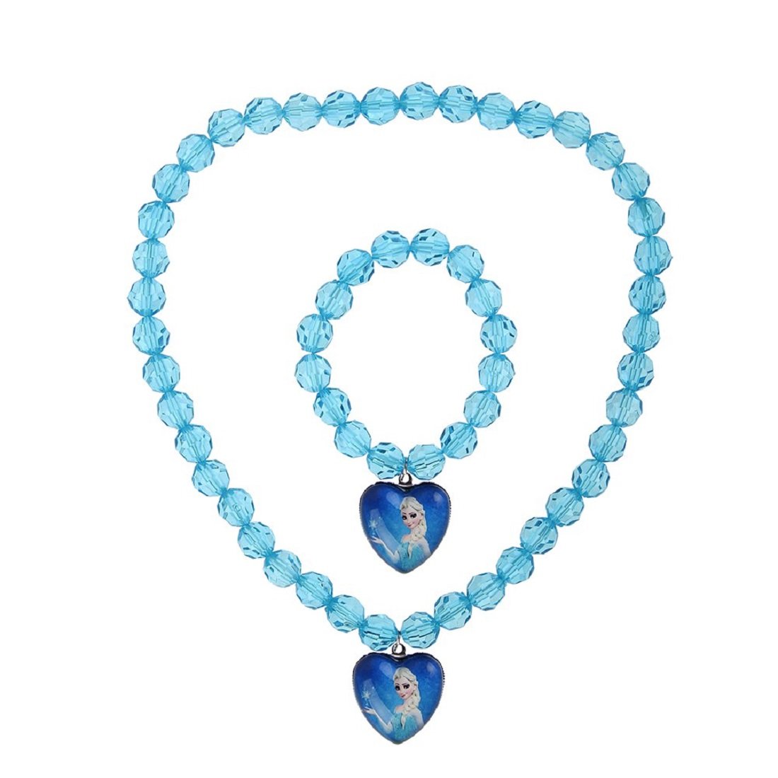 El Regalo Frozn El-sa Princess Necklace & Bracelet Set for Kids | Girls Frozn Jewelry Set