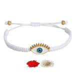El Regalo 1 PC Evil Eye Nazaria Rakhi for Brother- Rakhi Gift Box with 1 PC Rakhi, Shagun Pack & Rakhi Message Card in Gift Box - Rakhi for Bhai/Bhabhi/Bhatija/Bhatiji (White Evil Eye Rakhi)