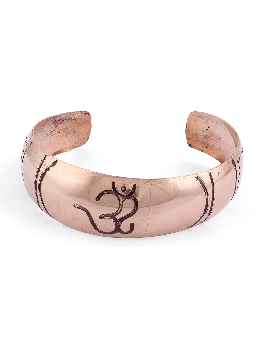 El Regalo Copper Bracelet- Pure Copper Healing Meditation Unisex Broad Bracelet/Kada for Men & Women | Healing Religious Copper Kada (OM Broad Bracelet)