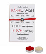 El Regalo Fancy Red Evil Eye Rakhi for Brother/Bhai- Designer Evil Eye Rakhi for Brother with Roli Chawal, Rakhi Message Card in Rakhi Gift Box (Blue Evil Eye)
