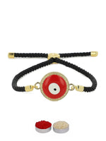 El Regalo Fancy 1PC Evil Eye Rakhi with Roli Chawal & Rakhi Message Card - Lucky Protection Rakhi to Avoid Negative Energies for Brother/Sister-in-Law/Niece or Nephew (Style-4)