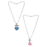 El Regalo 2 PCs Best Friend BFF Enamel Hearts Unisex Pendant Necklaces Set for Kids/Girls/Boys/Besties/Soul Sisters (Option-3)