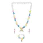 El Regalo 3 PCs Kids Girls Necklace, Bracelet & Earrings Jewelry Set- Girls Beaded Charms Princess Jewelry Set (Rainbow Star Charms Jewelry Set)