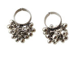 El Regalo Ghungroo Toe Rings for Women | Beautiful Oxidized German Silver Toe Rings Set (1 Pair)
