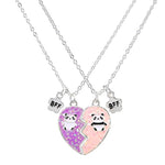 El Regalo BFF 2PCs-Split Magnetic Matching Best Friends Forever Pendant Necklaces Set- Rainbow Hearts, Mermaid Shell, Unicorns, Butterflies Pendant Friendship(Magnetic BF Panda) For Unisex Adult
