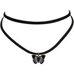El Regalo Gothic Vintage Black Velvet Butterfly Choker Necklace - Layered Cameo Collar Choker for Girls & Women