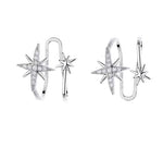 El Regalo Non Piercing, Zircon Stars Ear Cuffs- Fancy Helix Cartilage Clip On Wrap Cuff/Cartilage Earrings for Girls/Women