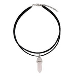 El Regalo Choker Necklace for Girls & Women | Black Wrap Velvet Choker with Healing Stones Women Girls Everyday Boho Necklace Gift Her Jewelry Hippie Crystal (Pink Rose Quartz)