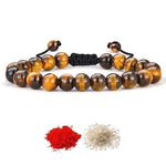 El Regalo Natural Stones Bracelet Rakhi for Brother- Handmade Rakhi with Roli Chawal Shagun, Message Card in Rakhi Gift box for Bhaiya/Bhai/Brother (Option-2)