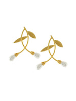 El Regalo Statement Pearls Earrings in matt Finish- Gold Plated Natural Pearls Classy Stud Earrings for Girls & Women (Option- 5)