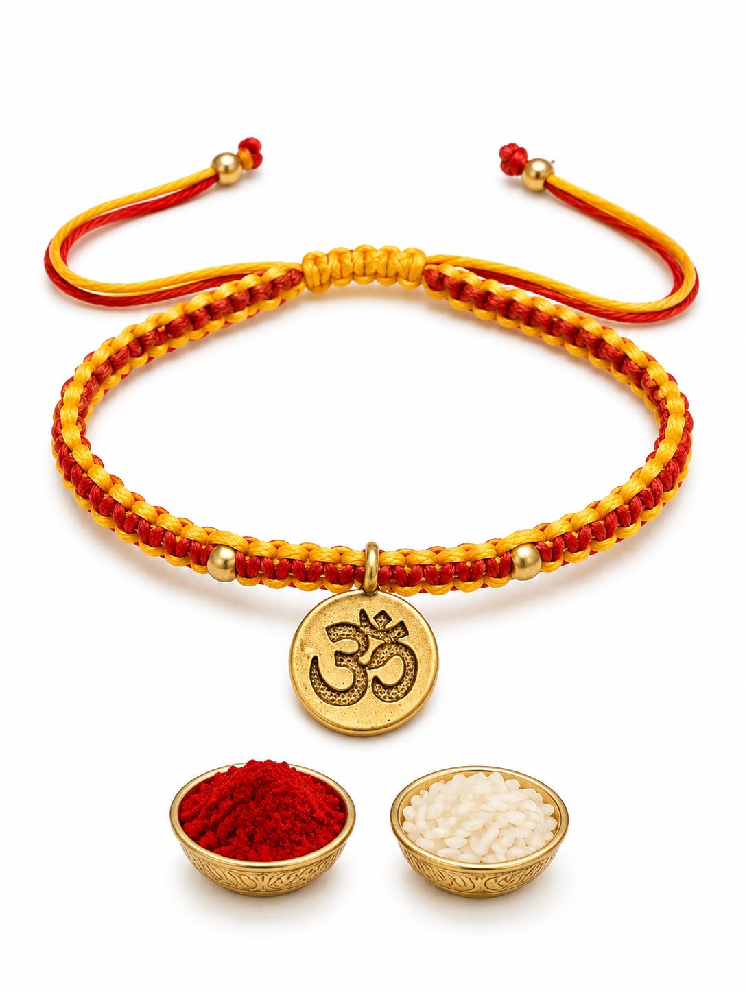 El Regalo OM Rakhi for Brother - Simple Yet Elegant AUM Bracelet Rakhi for Bhai/Bhaiya/Bhatija with Roli Chawal in Rakhi Gift Box