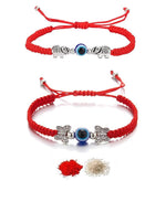 El Regalo 2PCs Evil Eye Rakhi Combo Set for Bhai-Bhabhi or Bhai-Bhatija/Bhatiji- Eye Rakhis Set with Roli Chanwal, Rakhi Card in Rakhi Gift Box (Option-4)