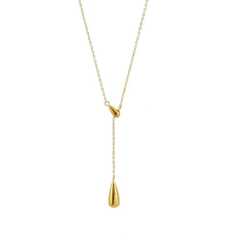 El Regalo Water Drop Minimalist Stainless Steel Necklace - Anti Tarnish, Waterproof Elegant Drop Pendant Necklace for Women - Classy & Timeless Design for Any Occasion