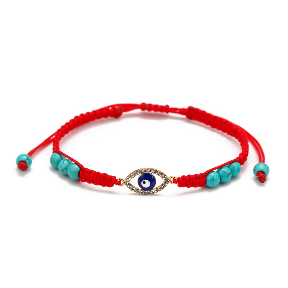 El Regalo With Evil Eye Evil Eye Bracelet For Unisex Adult (red & Turquoise)