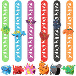 El Regalo 6PCs Dinosaurs Snap Wrist Slap Bands for Kids | Silicone Dinosaurs Wristband Kids Party Favors Slap Bands for Kids- Birthday Party Return Gifts