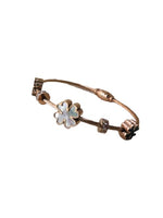 El Regalo Stainless Steel Magnetic Bangle Bracelet for Girls & Women - Stainless Steel Openable Bracelet (Flower)