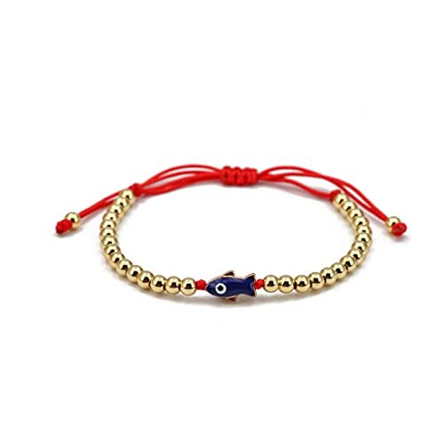 El Regalo Fancy Evil Eye Unisex Bracelet for All | Macrame Bracelet Handwoven Beaded with Lucky Eye Charms (Fish Evil Eye)