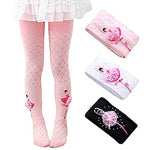 El Regalo Ballet Dance Girl Breathable Leggings Stockings Pantyhose Tights for Girls (White, M (5-8 Years))