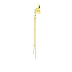 El Regalo Elegant Palace Style Elf Ear Cuff Clip-On Earrings - Non-Piercing Long Tile Tassel Chain Ear Cuff, Western Statement Ear Clips for Women & Teens (Gold)