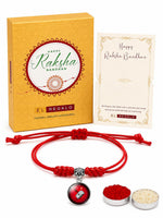 El Regalo 1PC Superhero Kids Rakhi- Fun Kids Bracelet Rakhi with Roli Chawal, Rakhi Message Card in Rakhi Gift Box for Little Bro/Sister/Niece or Nephew (Thor Red Rakhi)