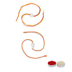 El Regalo 2PCs OM/Veera/Bhai Moli Thread Rakhi Set for Brother/Bhai/Bhaiya- Auspicious OM/Aum Mauli Rakhi with Roli Chawal, Rakhi Message Card in Rakhi Gift Box (2 OM Rakhis)