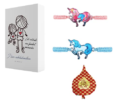 El Regalo 2 Unicorn Rakhis for Kids beautiful Kids Rakhi Set for Brother/Sister/Niece and Nephew Rakhi for Girls & Boys