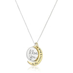 El Regalo Women & Girls "I Love You to The Moon & Back Crescent Moon & Disc Pendant Necklace- Engraved I Love You, Stunning Crescent Moon Design - Gift of Love and Affection