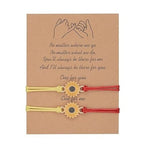 El Regalo Unisex 2 Pcs Sunflower Bracelets Set- Handmade Boho Sunflower Daisy BFF Friendship Bracelets Adjustable Braided Rope Pinky Promise Bracelets (Red)
