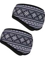 Boao 2 Pieces Ear Warmer Headbands Fleece Winter Headbands for Adult Kids Winter Supplies (Snowman Style)