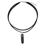 El Regalo Choker Necklace for Girls & Women | Black Wrap Velvet Choker with Healing Stones Women Girls Everyday Boho Necklace Gift Her Jewelry Hippie Crystal (Black)
