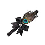 El Regalo Kids Headband, Peacock Feather Rhinestone Princess Elastic Hairband for Baby's & Girls (Black)